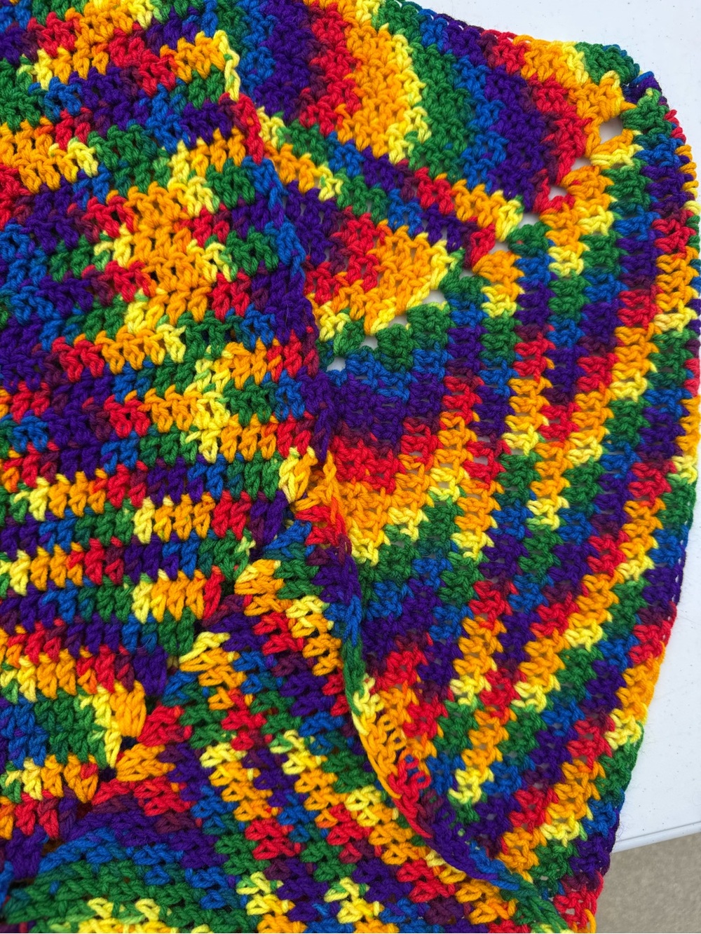 Infant Rainbow Crochet Blanket- Multicolor